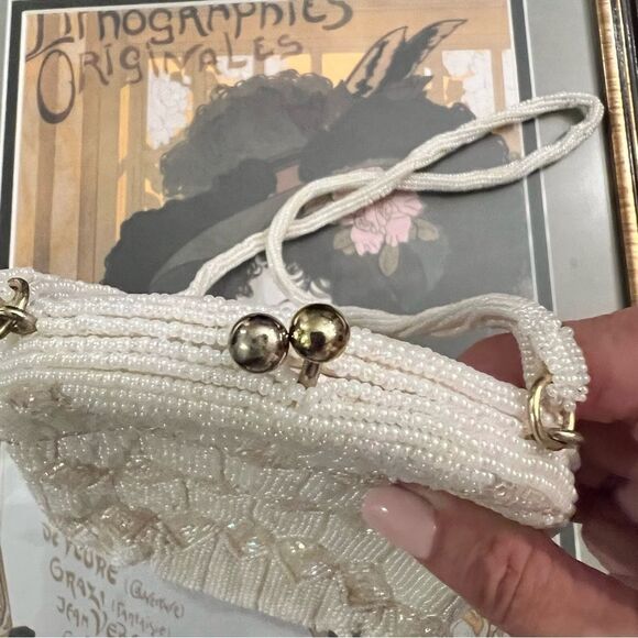 Vintage Beaded Handbag/semi Shoulder - Picture 3 of 7